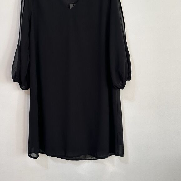 Lulus Dress XS Shifting Dears Black Long Split Sleeve Mini V Neck Cocktail NEW - Picture 2 of 12